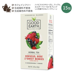Obh A[X eB[Y nCrXJXE[Y&XC[gx[ n[oeB[ 15 42g (1.48oz) GOOD EARTH TEAS Hibiscus, Rose & Sweet Berries Herbal Tea eB[obO n[ueB[y񂹏izy