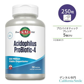 【プロバイオティクスで口腔環境ケア】カル アシドフィルス プロバイオティック-4 5億 250粒 ベジカプセル カル Acidophilus Probiotic-4 すっきり 美容 健康