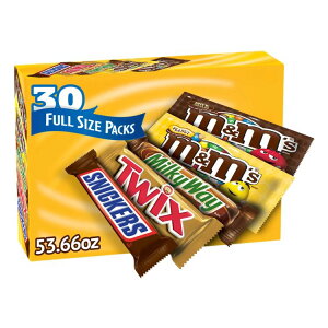 yő1000~OFFN[|zyAJRXgRizM&M's XjbJ[Y ̑`R[gLfBo[ oGeBpbN 30 M&M's, Snickers and More Chocolate Candy Bars, Variety Pack, 30-county