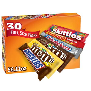 yő1000~OFFN[|zyAJRXgRizM&M's XLbgY ̑LfBo[ oGeBpbN tTCY 30  M&M's, Skittles and More Candy Bars, Variety Pack, Full Size, 30-county