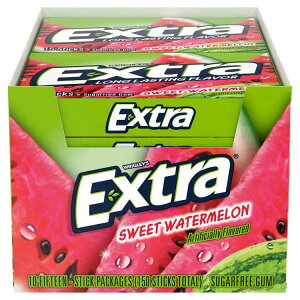 yAJRXgRizGNXgVK[t[`[CK XC[gEH[^[ XpbN 15{ 10 Extra Sugar Free Chewing Gum, Sweet Watermelon, Slim Pack, 15 Sticks, 10-County
