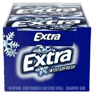 yő1000~OFFN[|zyAJRXgRizGNXgVK[t[`[CK EB^[tbV XpbN 15{ 10 Extra Sugar Free Chewing Gum, Winterfresh, Slim Pack, 15 Sticks