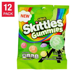 【全品対象・常時2個300円・3個800円・4個1000円OFFクーポン】【アメリカコストコ品】スキットルズ グミ サワー 約164g ペグバッグ 12 個入り Skittles Gummies, Sour, 5.8 oz Peg Bag, 12-count【お取り寄せ商