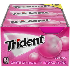 ySiΏہE펞2300~E3800~E41000~OFFN[|zyAJRXgRizgCfg VK[t[K ouK 15  Trident Sugar Free Gum, Bubblegum, 14 Pieces, 15-county