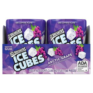 yő1000~OFFN[|zyAJRXgRizACXu[J[Y ACXL[u VK[t[K A[NeBbNO[v 4  Ice Breakers Ice Cubes Sugar Free Gum, Arctic Grape, 40 pieces, 4