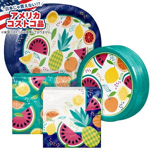 yő1000~OFFN[|zyAJRXgRizA[gX^C ȉ~`MivLZbg N[t[c 200 Artstyle Oval Paper Plate & Napkin Bundle, Cool Fruit, 200-count y񂹏iz