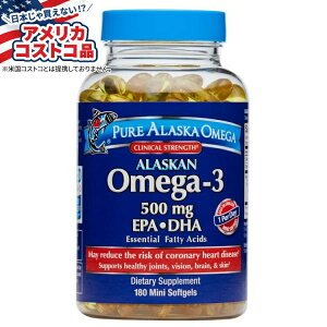 �y�A�����J�R�X�g�R�i�zPure Alaska �I���K-3 500 mg�AEPA+DHA�A�~�j�\�t�g�W�F�� 180 �� Pure Alaska Omega-3 500 mg., EPA+DHA, 180 Mini Softgels �y�����񂹏��i�z�y���킹�Ĕ��������z