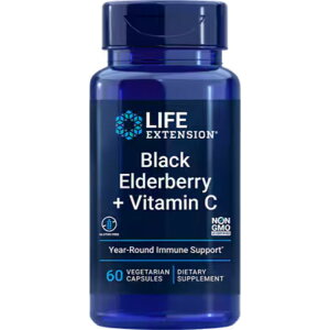 CtGNXeV ubNG_[x[ + r^~C xW^AJvZ60 Life Extension Black Elderberry + Vitamin C 60 vegetarian capsulesy񂹏izy킹Ĕz
