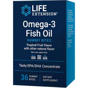 CtGNXeV IK3tBbVICO~oCgigsJt[cj Life Extension Omega-3 Fish Oil Gummy Bites (Tropical Fruit) 36 gummiesy񂹏izy킹Ĕz
