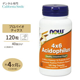 【プロバイオティクスで口腔環境ケア】NOW Foods 4x6 アシドフィルス・プロバイオティクス 120粒 ベジカプセル ナウフーズ 4x6 Acidophilus 120vegcapsules
