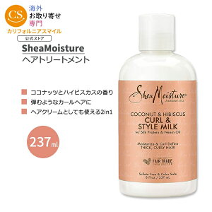 �V�A���C�X�`���[ �J�[��&�X�^�C�� �~���N �R�R�i�b�c�ƃn�C�r�X�J�X�̍��� 237ml (8 fl oz) SheaMoisture Coconut & Hibiscus Curl & Style Milk �w�A�g���[�g�����g �X�^�C�����O�N���[�� �w�A�N���[���y����