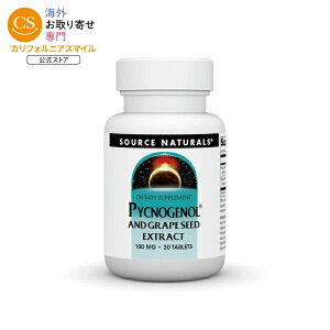 �\�[�X�i�`�������Y �s�N�m�W�F�m�[�����O���[�v�V�[�h�G�L�X 100mg 30�� Source Naturals Pycnogenol and Grape Seed Extract 100 mg 30 Tablet �y�����񂹏��i�z�y���킹�Ĕ��������z