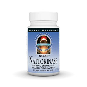 �\�[�X�i�`�������Y �i�b�g�E�L�i�[�[ NSK-SD 33mg 60�\�t�g�W�F�� Source Naturals Nattokinase NSK-SD 33 mg 60 Softgel �y�����񂹏��i�z�y���킹�Ĕ��������z