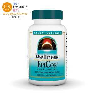 �\�[�X�i�`�������Y �E�F���l�X �G�s�R�[���{�r�^�~��D3 500mg 60�J�v�Z�� Source Naturals Wellness EpiCor with Vitamin D-3 500 mg 60 Capsule �y�����񂹏��i�z�y���킹�Ĕ��������z