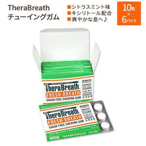 ZuX tbVuX`[COK  VgX~g 10×6pbN(102g) TheraBreath Fresh Breath Chewing Gum with ZINC Citrus Mint Flavor u I[PA y񂹏izy