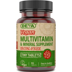 ディーバ ヴィーガン タイニータブレット マルチビタミン(鉄なし)90粒 DEVA Vegan Tiny Tablets Multivitamin - Iron Free 90 TABLET 【お取り寄せ商品】【合わせて買いたい】