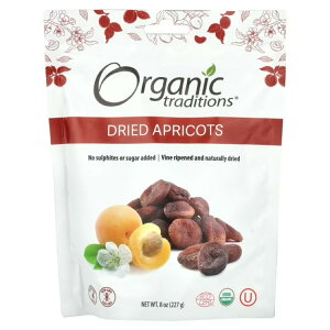 I[KjbNgfBVY AvRbg 227g ORGANIC TRADITIONS Apricots 8 OUNCE y񂹏iz