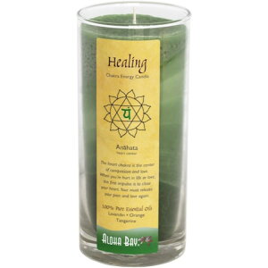 �A���n�x�C �L�����h�� �`���N���G�i�W�[�W���[ �q�[�����O �O���[�� 312g ALOHA BAY Candle Chakra Energy Jar Healing Green 11 OUNCE �y�����񂹏��i�z