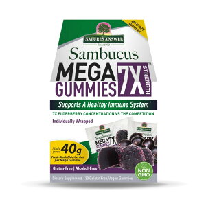 lC`[YAT[ TuJX KO~ 7{Zk 30 NATURE'S ANSWER Sambucus Mega Gummies 7X 30 CT y񂹏iz