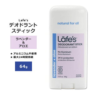 Cti`{fBPA fIhg XeBbN x_[&AG 64g (2.25oz) LAFE'S NATURAL BODYCARE Lafe's Deodorant Stick Lavender & Aloey񂹏izy킹Ĕz