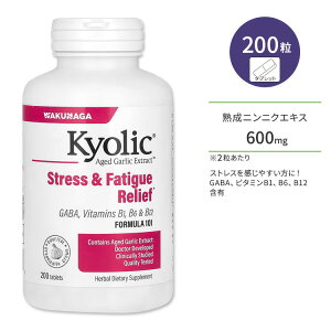 NiK L[bN njjNGLX tH[~101 200 ^ubg WAKUNAGA Kyolic Aged Garlic Extract Stress & Fatigue Relief Formula 101y񂹏izy킹Ĕz
