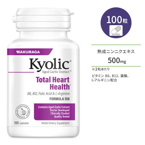 NiK L[bN njjNGLX tH[~108 100 JvZ WAKUNAGA Kyolic Aged Garlic Extract Total Heart Health Formula r^~ B6 B12 t_ L-AMjy񂹏izy킹Ĕ