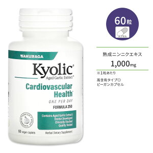 NiK L[bN njjNGLX tH[~250 60 r[KJvZ WAKUNAGA Kyolic Aged Garlic Extract Cardiovascular Health One Per Day Formulay񂹏izy킹Ĕz