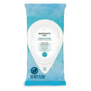 yAJEH}[gizT}[YCu tF~jCv  WFg pHoX 32 Summerfs Eve Fragrance Free Gentle Daily Feminine Wipes, Removes Odor, pH Balanced, 32 ct y񂹏iz