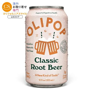 �I���|�b�v �v���o�C�I�e�B�N�X�\�[�_ �N���V�b�N���[�g�r�A 355ml 1�{ OLIPOP Prebiotic Soda, Classic Root Beer, 12 fl oz �y�����񂹏��i�z