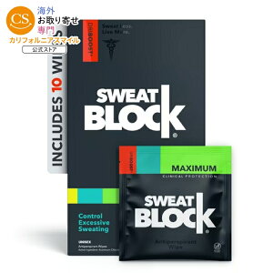 �X�E�F�b�g�u���b�N �}�L�V�}���X�g�����O�X �A���`�p�[�X�s�����g ���C�v 10�� SweatBlock Maximum Strength Antiperspirant Wipes for Excessive Sweat & Odor Control �y�����񂹏��i�z