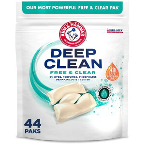 yAJEH}[gizA[n}[ fB[vN[ t[NA p[pbN Zk 44 Arm & Hammer Deep Clean Free & Clear Power Paks Concentrated Laundry Detergent, 44 Count y