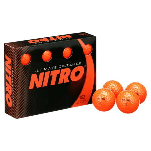 �j�g���S���t �A���e�B���b�g�f�B�X�^���X �S���t�{�[�� �I�����W 12���� Nitro Golf Ultimate Distance Golf Balls, Orange, 12 Pack �y�����񂹏��i�z
