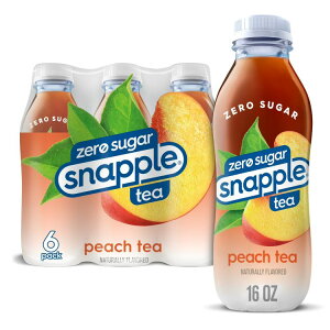 yAJEH}[gizXibv [VK[ s[` eB[hN 473ml 6{ Snapple Zero Sugar Peach, Bottled Tea Drink, 16 fl oz, 6 Bottles y񂹏iz