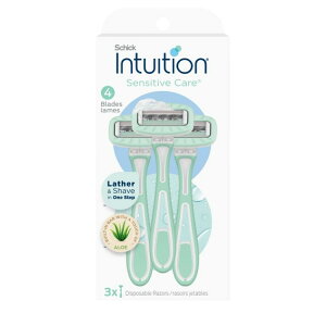 �V�b�N �C���g�D�C�V���� �Z���V�e�B�u�P�A ���f�B�[�X �g���̂ăJ�~�\�� 4���n 3�{ Schick Intuition Sensitive Care 4 Blade Disposable Razors for Women, 3 Count �y�����񂹏��i�z