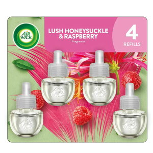 yAJEH}[gizGA[EBbN vOC FIC tB nj[TbNYx[̍ 4 Air Wick Plug-In Scented Oil Air Freshener Warmer Refills, Honeysuckle and Raspberry y