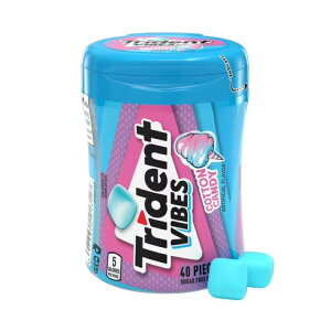 yAJEH}[gizgCfg oCuY VK[t[K RbgLfB 40 Trident Vibes Sugar Free Gum, Cotton Candy, Regular Size, 40 Piece Bottle y񂹏iz