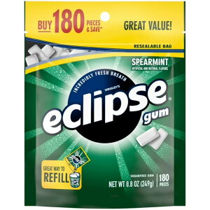 yAJEH}[gizGNvX XyA~g VK[t[ `[CK 180 Eclipse Spearmint Sugar Free Chewing Gum, Value Pack - 180 ct Bag y񂹏iz