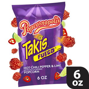 yAJEH}[giz|bvR[|X ^LX tGS zbg`ybp[C|bvR[ 170g Popcornopolis Takis Fuego 6 oz Bag, Hot Chili Pepper & Lime Popcorn y񂹏izy