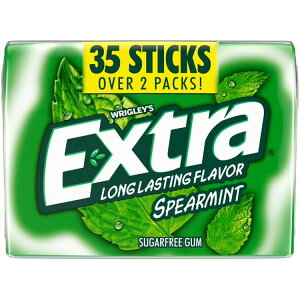 yAJEH}[gizGNXg VK[t[K XyA~g 35{ KpbN Extra Spearmint Sugar Free Chewing Gum School Snacks - 35 Stick Mega Pack y񂹏iz