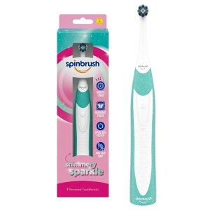 �X�s���u���V �L�b�Y �d�r�� �d�����u���V �V�}���[ �X�p�[�N�� 3�Έȏ� 1�{ Spinbrush Kids Electric Toothbrush, Shimmery Sparkle, Battery-Powered, Ages 3+ �y�����񂹏��i�z