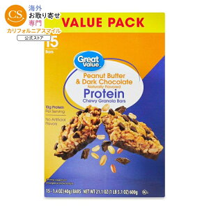 �y�E�H���}�[�g�u�����h�z�O���[�g�o�����[ �s�[�i�b�c�o�^�[���_�[�N�`���R���[�g �v���e�C���o�[ 15�{���� Great Value Peanut Butter and Dark Chocolate Protein Bars, 21.1 oz, 15 Count �y�����񂹏��i�z