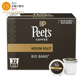ピーツコーヒー ビッグバン プレミアム ミディアムロースト シングルサーブ コーヒーポッド 32個入り Peet's Coffee, Big Bang Premium Medium Roast Single Serve Coffee Pods, 32 Count 【お取り寄せ商品】