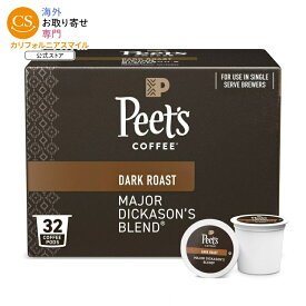 ピーツコーヒー メジャーディカソンズブレンド プレミアム ダークロースト シングルサーブ コーヒーポッド 32個入り Peet's Coffee Major Dickason's Blend Premium Dark Roast Single Serve Coffee Pods, 32 Count 【お取り寄せ商品】