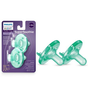 yAJEH}[giztBbvX Axg X[W[ Ԃ O[ 3?18p 2 SCF192/05 Philips Avent Soothie Pacifier, 3-18 Months, Green, 2 Pack, SCF192/05 y񂹏izy