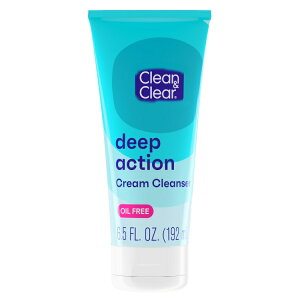 yAJEH}[gizN[NA ICt[ fB[vANV N[tFCVNU[ 190mL Clean & Clear Oil-Free Deep Action Cream Facial Cleanser, 6.5 fl. oz y񂹏i