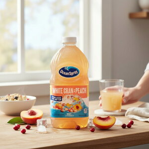 yő1000~OFFN[|zyAJEH}[gizI[VXv[ zCgNs[`W[XhN 1892ml{g Ocean Spray White Cran-Peach Juice Drink, 64 fl oz Bottle y񂹏