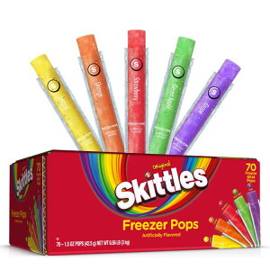 yAJEH}[gizXLbgY oGeBpbN t[U[|bvX Oet[ ACXLfB[ 42.5g 70 Skittles Variety Pack Freezer Pops, Gluten Free Ice Pops, 1.5 oz, 70 Count 