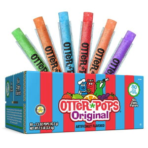 yAJEH}[gizIb^[|bvX IWiA\[gt[cACX|bv Oet[ⓀXibN 42.5g 80 Otter Pops Original Assorted Fruit Ice Pops, Gluten Free Frozen Snack, 1.5 o