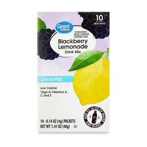 yAJEH}[gPBzO[go[ ubNx[l[h t̃hN~bNX  4g 10{ Great Value Antioxidant Blackberry Lemonade Liquid Drink Mix, Sugar-Free, 1.41 oz, 10 Count y