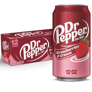 yő1000~OFFN[|zyAJEH}[gizhN^[ybp[ Xgx[N[\[_|bv 354ml 12ʃpbN Dr Pepper Strawberries and Cream Soda Pop, 12 fl oz, 12 Pack Cans y